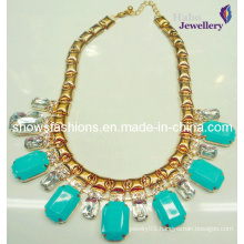 Big Stones Alloy with Gold Plated Fashion Necklace (XJW2119)